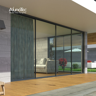 Le verre AlunoTec Elevate Modern Spaces augmente la sécurité Porte coulissante en verre à cadre ultra-mince 