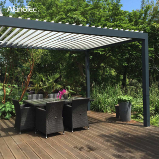 Pergola en aluminium d'ouverture motorisée imperméable de jardin de conception extérieure de patio