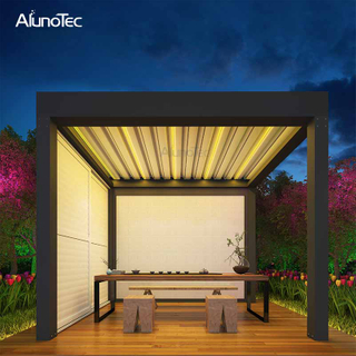La barrière extérieure de conception moderne lambrisse l'auvent motorisé par pergola en aluminium imperméable avec des écrans 