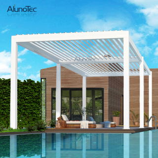 Kits en aluminium de belvédère de pergola de toit à persiennes réglables extérieurs motorisés adaptés aux besoins du client 