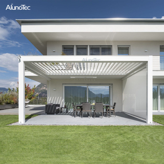 Grand belvédère en aluminium imperméable de jardin de la pergola 3x3 de toit électrique extérieur avec mené