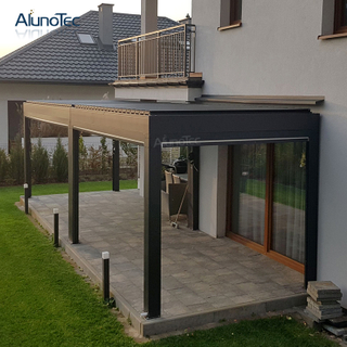 Pergola à cadre en métal en aluminium de belvédère escamotable facilement assemblée d'auvent