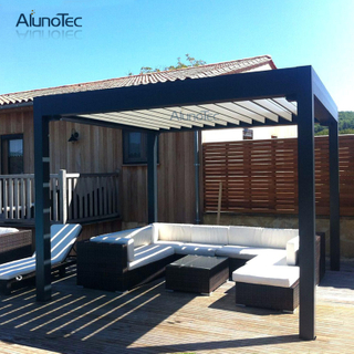 Aluminium extérieur imperméable de pergola de toit de persiennes d'ombre de Sun de conception décorative moderne 