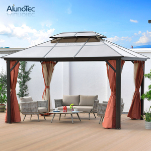 Gazebo en aluminium de tente d'auvent de pavillon du toit rigide 3x4 extérieur 