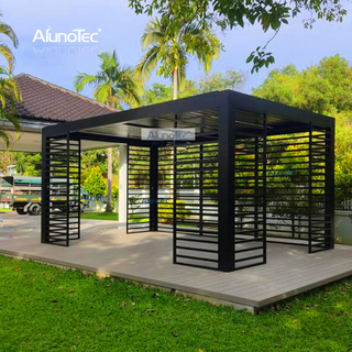 Pergola de toit à persiennes Bioclimatica de luxe avec lumière LED