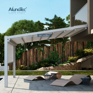 Auvent de toit rétractable en aluminium, ombrage de jardin électrique télécommandé, auvent de gazébo pour la vente en gros