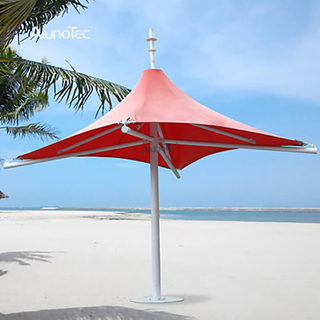 AlunoTec Structure à membrane en aluminium Parasols de table d'extérieur Café Parasol Pergola Parasols 