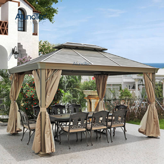 Gazebo en métal de Pergola de pavillon de maison d'été de tente de toit de polycarbonate de jardin extérieur imperméable