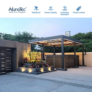 pergola à persiennes de revêtement en aluminium résistant de poudre de 6x4m 20x45ft avec le système de drainage