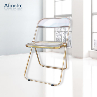Hot Sale mobilier d'extérieur pliable chaises de cuisine en métal transparent