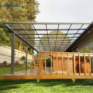 Auvent incurvé par balcon en aluminium d'auvents de patio de jardin standard d'ombre de soleil de conception unique